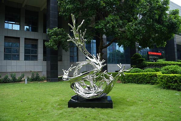 Large Outdoor Sculpture Steel Wave For Landscape